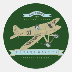 Adesivo Redondo Voo de avião