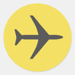 Adesivo Redondo Voo de Avião Aviário Mínimo