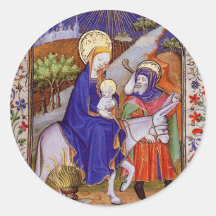 Adesivo Redondo Vôo em Egipto Mary Jesus Joseph