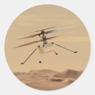 Adesivo Redondo Voo Mars Ingenuity Helicopter