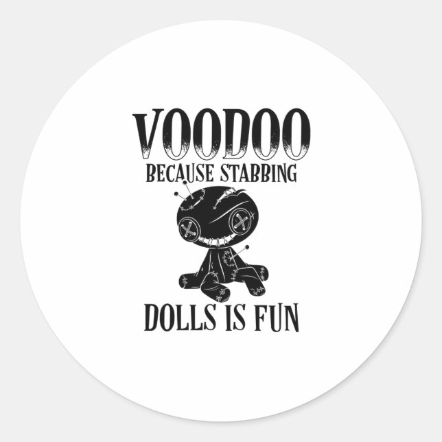 Adesivo Redondo Voodoo Sayings | Voodoo Doll Magic Curse Gift (Frente)