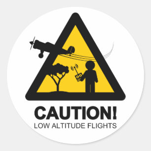 Adesivo Redondo Vôos de baixa altura