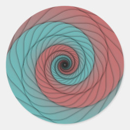 Adesivo Redondo Vórtice Carmesim e Verde-aquático