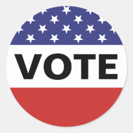 Adesivo Redondo Votação da bandeira americana