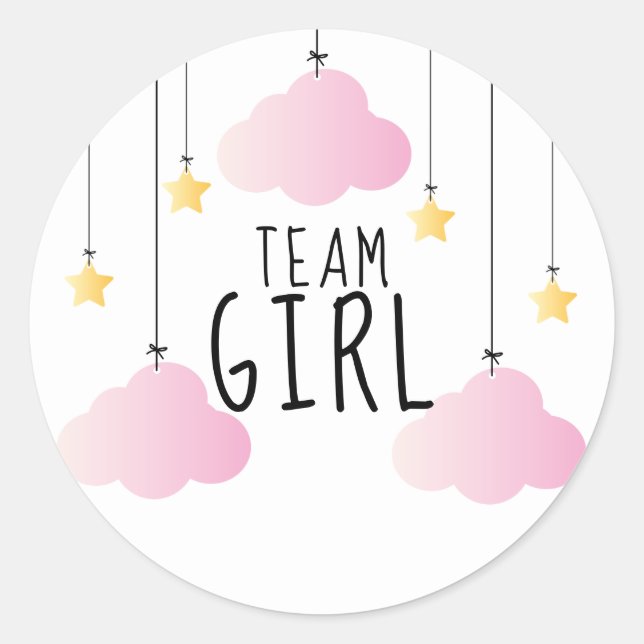 Adesivo Redondo Votação da Revelação de Gênero Team Girl Estrelas  (Frente)