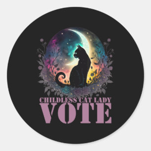 Adesivo Redondo Votação de Senhora de Gato Infantil