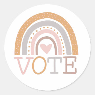 Adesivo Redondo Votação Design de texto cotovelo pastel