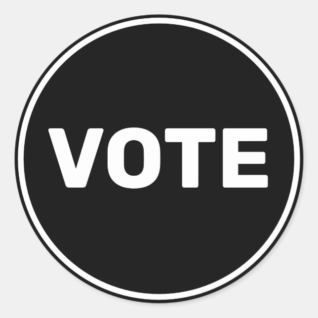 Adesivo Redondo Votação em preto e branco (Frente)
