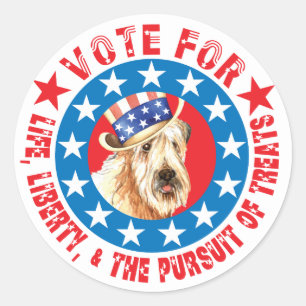 Adesivo Redondo Votação em Wheaten Terrier