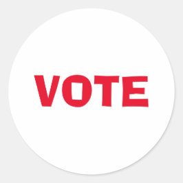 Adesivo Redondo Votação - Letra Vermelha Eleição Política