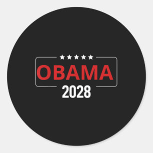 Adesivo Redondo Votação Obama 2028 Retro Obama Presidente 2028 Oba