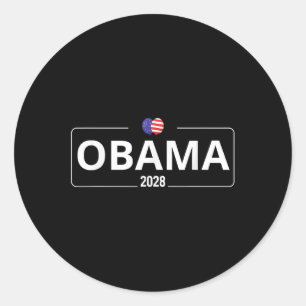 Adesivo Redondo Votação Obama 2028 Retro Obama Presidente 2028 Oba