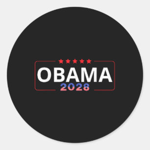 Adesivo Redondo Votação Obama 2028 Retro Obama Presidente 2028 Oba