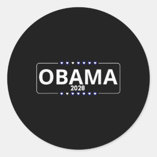Adesivo Redondo Votação Obama 2028 Retro Obama Presidente 2028 Oba