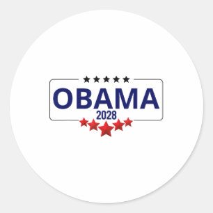 Adesivo Redondo Votação Obama 2028 Retro Obama Presidente 2028 Oba