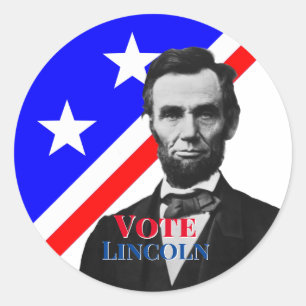 Adesivo Redondo Votação para Abraham Lincoln
