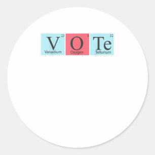 Adesivo Redondo Votação por Mesa Periódica da Ciência