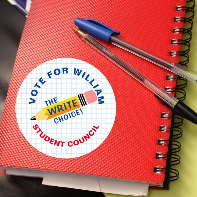 Adesivo Redondo Votação Reproduzível para Presidente da Classe: Es (Criador carregado)