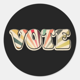 Adesivo Redondo Votação Retroativa Saia da votação com Vintage Sun