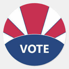 Adesivo Redondo Votação White e Blue Sunburst