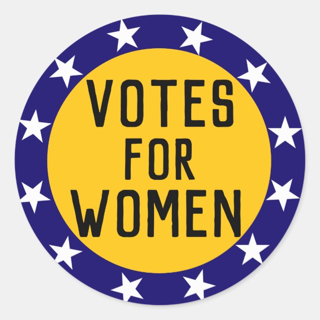 Adesivo Redondo Votações para Mulheres Vinhetas Históricas de Sufr (Frente)