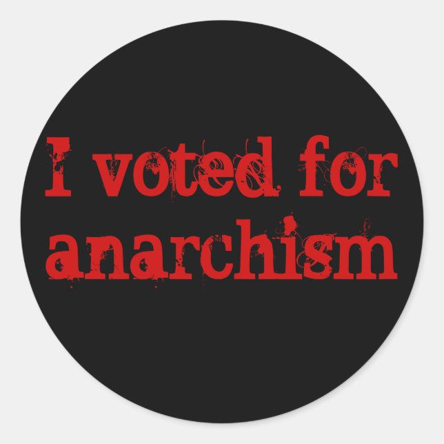 Adesivo Redondo Votar Anarquismo (Frente)