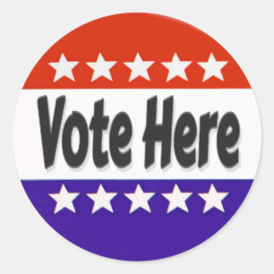 Adesivo Redondo Votar Aqui