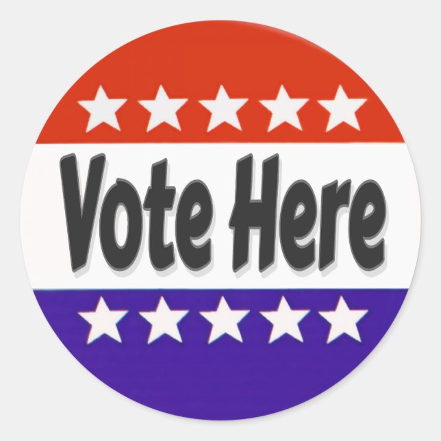 Adesivo Redondo Votar Aqui (Frente)