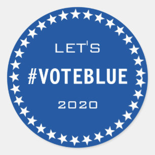 Adesivo Redondo Votar Blue American Flag Theme Custom