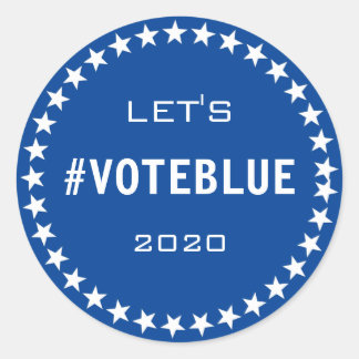 Adesivo Redondo Votar Blue American Flag Theme Custom