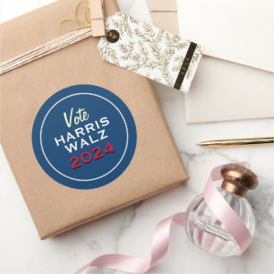 Adesivo Redondo Votar HARRIS WALZ 2024 Campanha