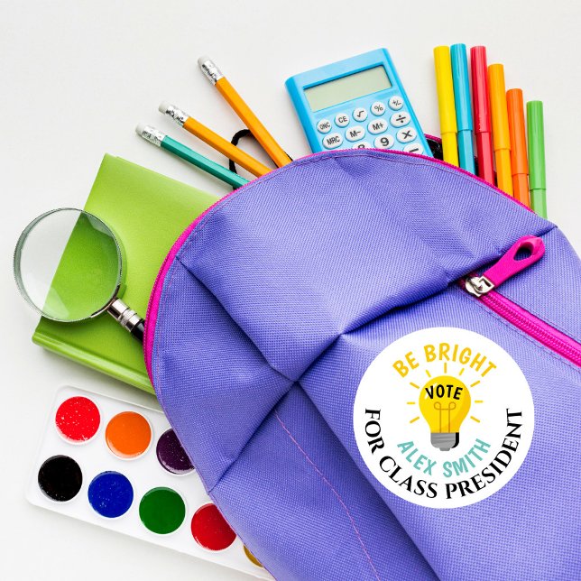 Adesivo Redondo Votar para presidente de classe é voto brilhante (Criador carregado)