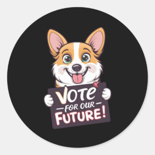 Adesivo Redondo Votar Pelo Nosso Futuro Vinheta