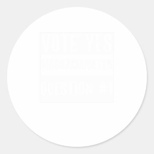 Adesivo Redondo Votar Sim na Pergunta 1 Massachusetts Direito a