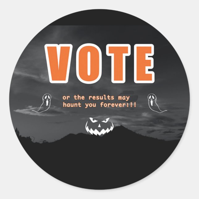 Adesivo Redondo Votar Táticas de Medo (Frente)