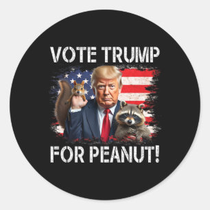 Adesivo Redondo Votar Trump No Peanut O Esquilo 2