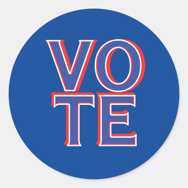 Adesivo Redondo Votar Vinheta Política Campanha Política Merchandi (Frente)