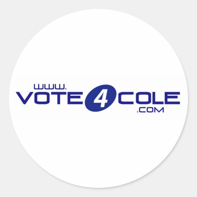 Adesivo Redondo Vote4Cole Stickers (Frente)