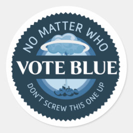 Adesivo Redondo Vote Azul Não Importa Quem | Vinheta