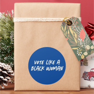 Adesivo Redondo Vote Blue 2024 Como Uma Mulher Negra