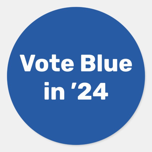 Adesivo Redondo Vote Blue em 2024 (Frente)