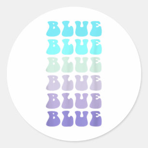 Adesivo Redondo Vote Blue Wave Team Game Groovy Go Summer Camp