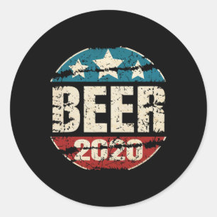 Adesivo Redondo Vote Cerveja Engraçado Álcool Anti Trump Biden Vot