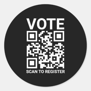 Adesivo Redondo Vote Digitalizar Código QR para registrar texto pe