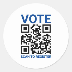 Adesivo Redondo Vote Digitalizar o código QR para registrar o bran