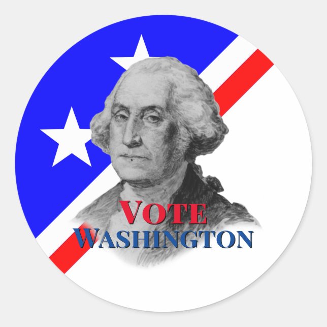 Adesivo Redondo Vote em George Washington (Frente)