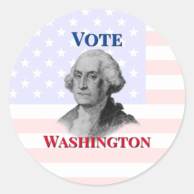Adesivo Redondo Vote em George Washington (Frente)
