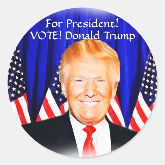 Adesivo Redondo Vote_ em Presidente Donald Trump_ (Frente)