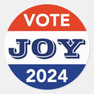 Adesivo Redondo Vote Joy 2024 Harris Walz