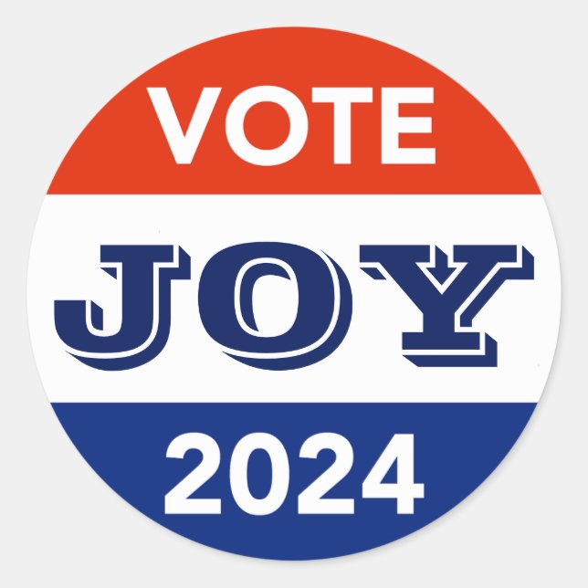Adesivo Redondo Vote Joy 2024 Harris Walz (Frente)